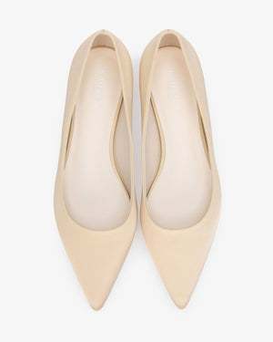 Satin Pointy Toe Evening Flat
