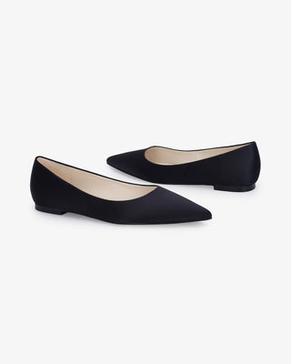 Satin Pointy Toe Evening FlatWomen Shoes