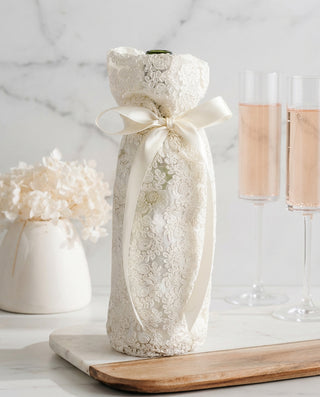 Crochet Lace Wedding Wine Bag