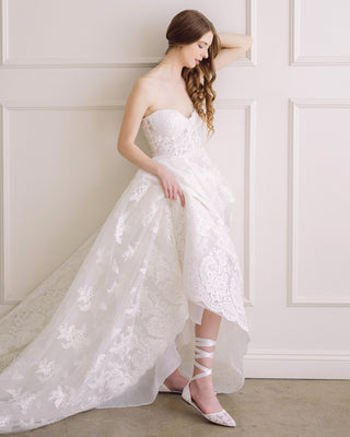 lace satin wedding dress Selene main image 1
