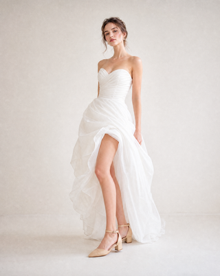 Satin Pointy Toe Low Block Heels Evening Shoes, Bridesmaid Shoes