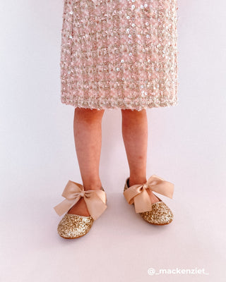 Rock Glitter Maryjane Flats with Satin BowKids Shoes
