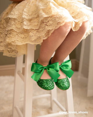Rock Glitter Mary Jane Ballet Flats with Satin BowKids Shoes