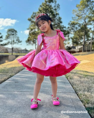 Satin Ballet Flats with Navette Cluster RhinestonesKids Shoes