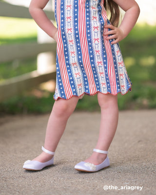 Satin Flower Girls Ballet Flats with All Pearls Chassia FlowersKids Shoes