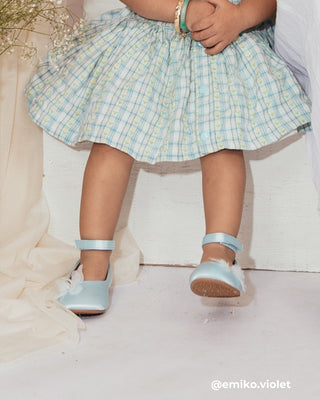 Satin Flower Girls Ballet Flats with Butterfly KissKids Shoes