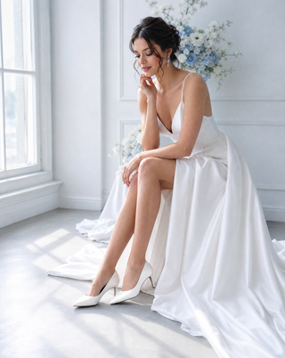 Satin Pointy Toe Wedding PumpsWomen Shoes