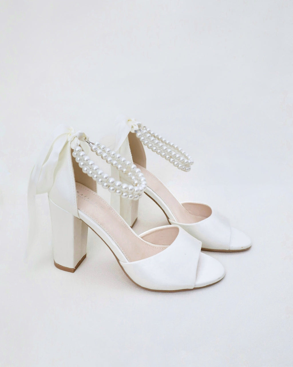 block heel sandals ivory