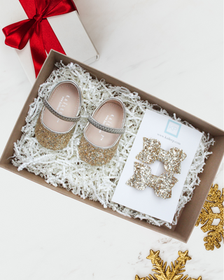 Glitter Baby Shoes Holiday Gift Set (1 PAIR)Kids Shoes