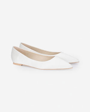 Satin Pointy Toe Wedding Flats