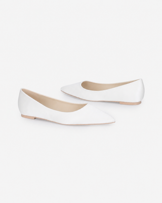 Satin Pointy Toe Wedding Flats