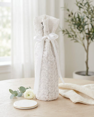 Crochet Lace Wedding Wine Bag