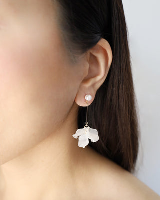 Frosted Petal Drop Earring