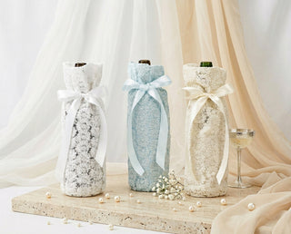 Crochet Lace Wedding Wine Bag