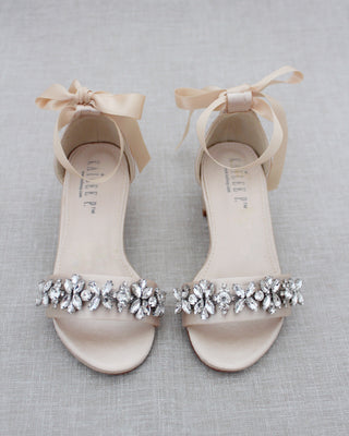 flower girls sandals with rhinestones embellishments