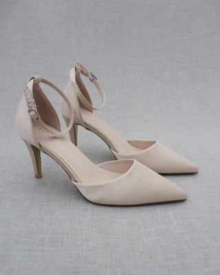 Champagne Satin Evening Heels
