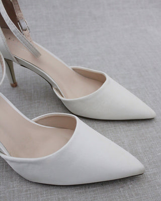 Ivory Satin Heels