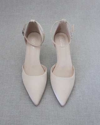 Champagne Satin Evening Heels