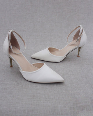 Ivory Satin Heels