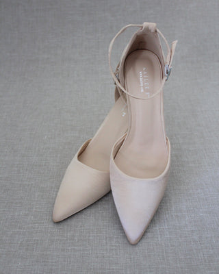 Champagne Satin Evening Heels