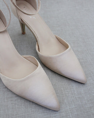 Champagne Satin Evening Heels