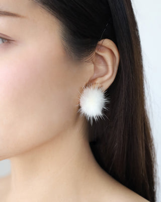 Faux Fur Puff Earring