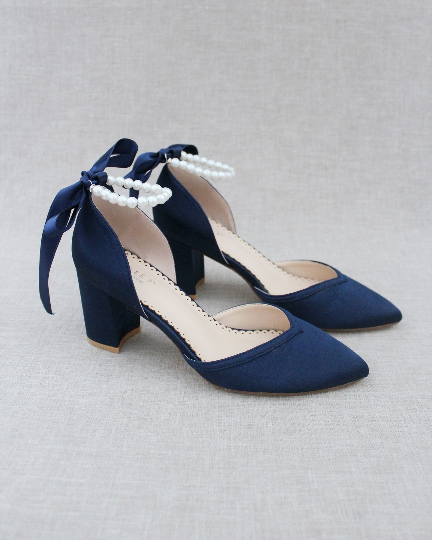 Womens navy block heels sale
