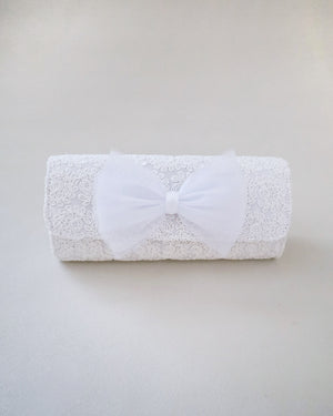 Crochet Wedding Clutch with Tulle Bow