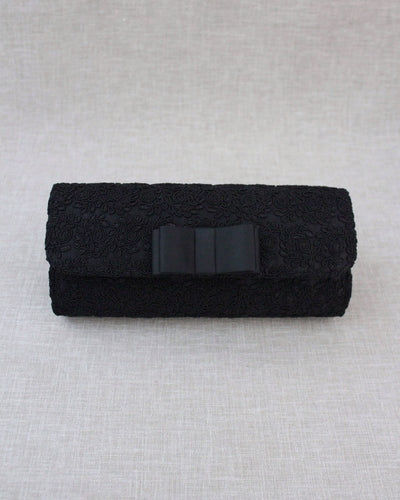 black crochet wedding clutch