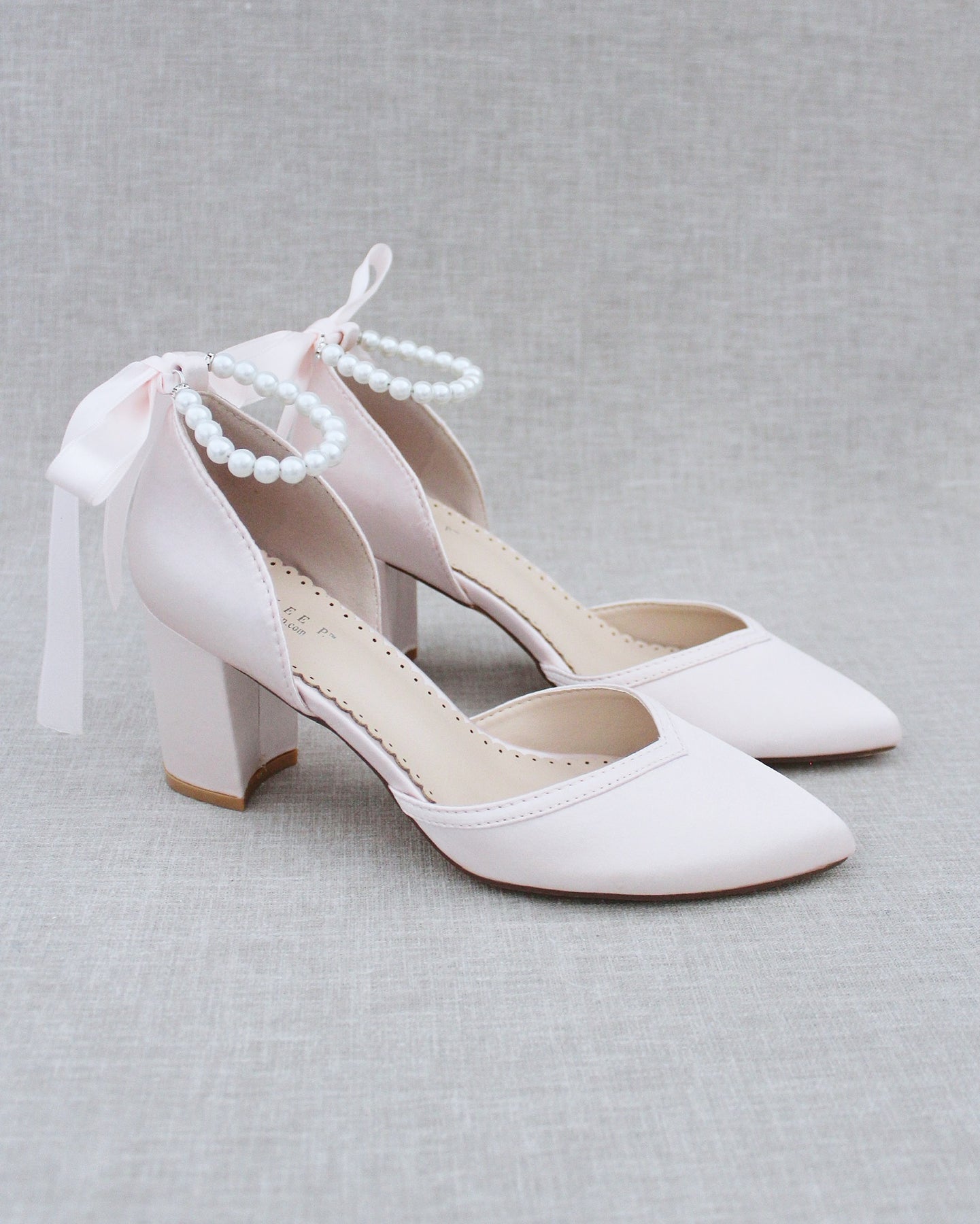 Pearl Ankle Strap Evening Block Heel, Prom Shoes, Bridesmaids Shoes ...