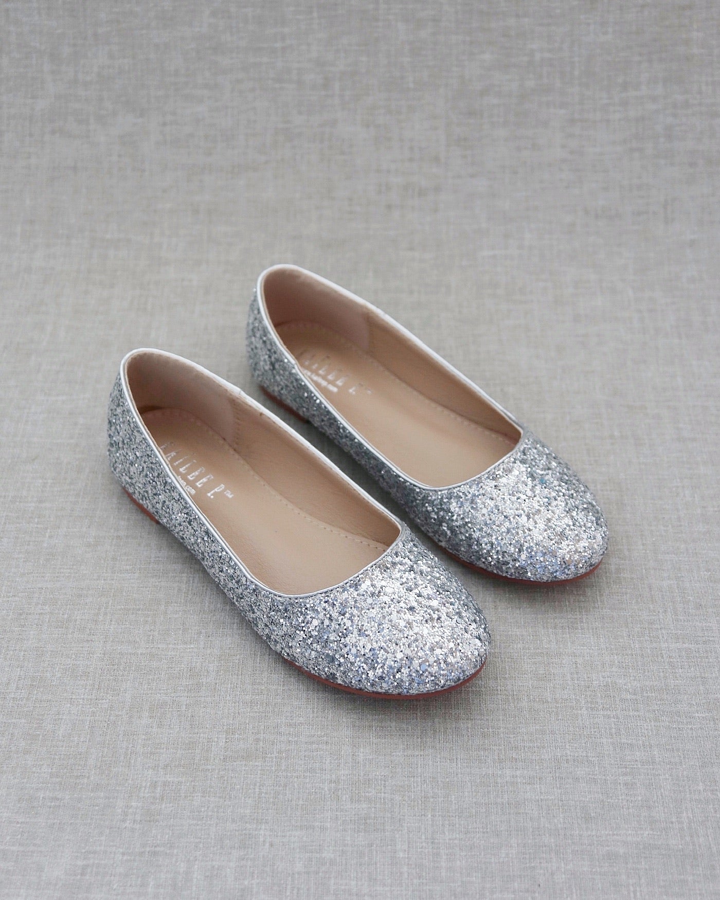 Flat silver evening shoes Outlet