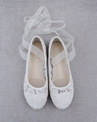 Crochet Lace Flats Ballerina Lace Up