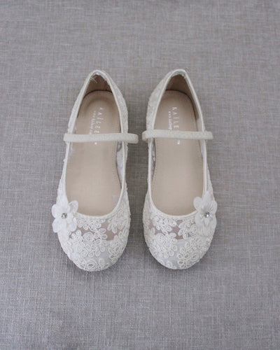 ivory crochet flower shoes