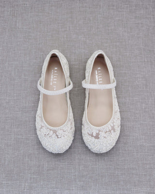 ivory crochet girls shoes