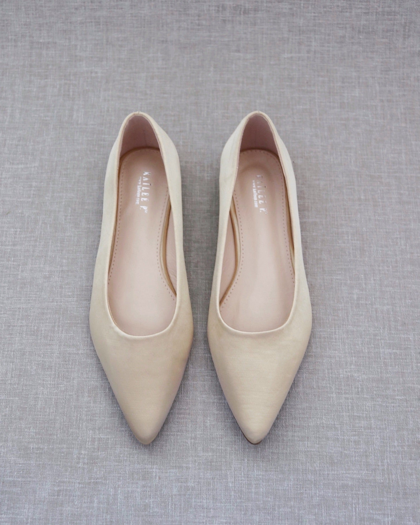 Champagne Pointy Toe Flats, Bridal Shoes, Bridesmaid Shoes, Prom Shoes Champagne Pointy Toe Flats, Bridal Shoes, Bridesmaid Shoes, Prom Shoes