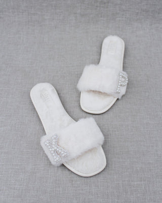 Bridesmaid Shoes Special Occasion Flat Sandals Personalized Faux