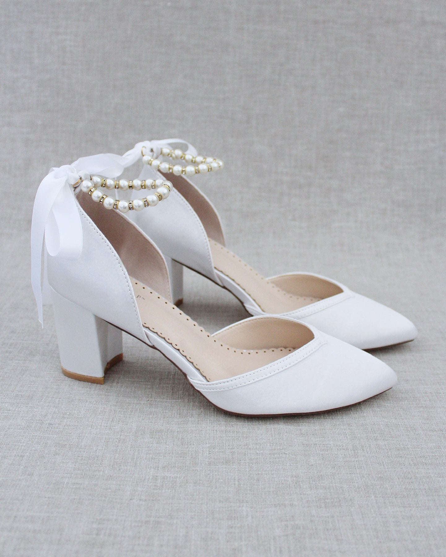 White wedding shoes 3 inch heel Clearance
