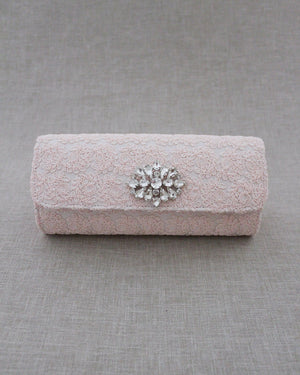 Crochet Evening Clutch with Cluster Teardrop Brooch