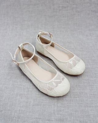 Ivory Lace Kids Flats
