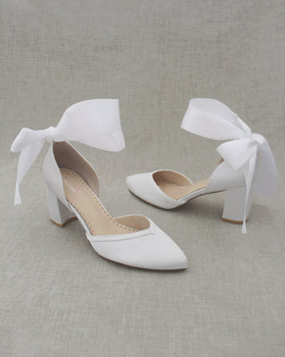 white wedding heels