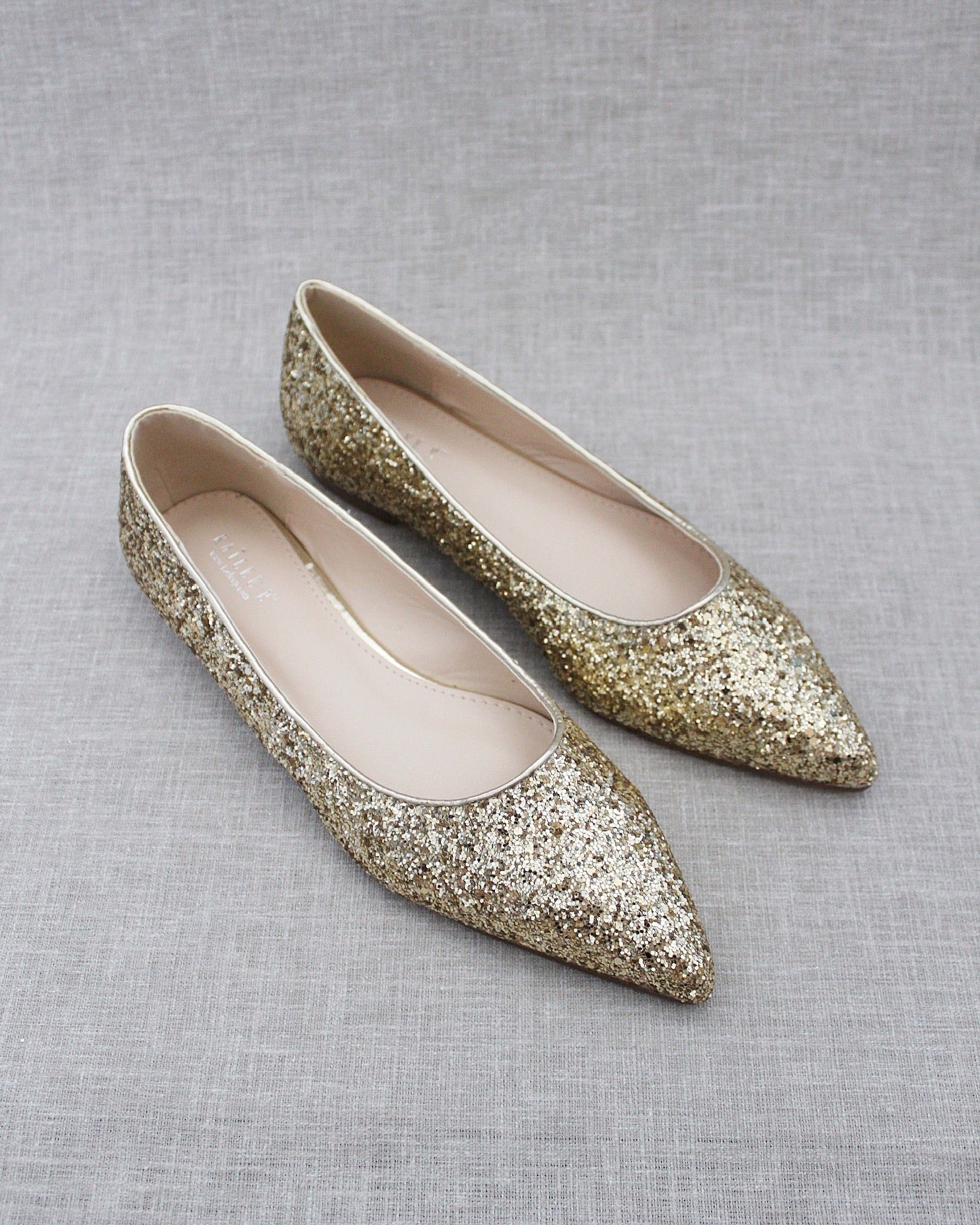Gold flat prom shoes deals