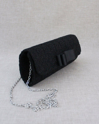 black crochet wedding clutch