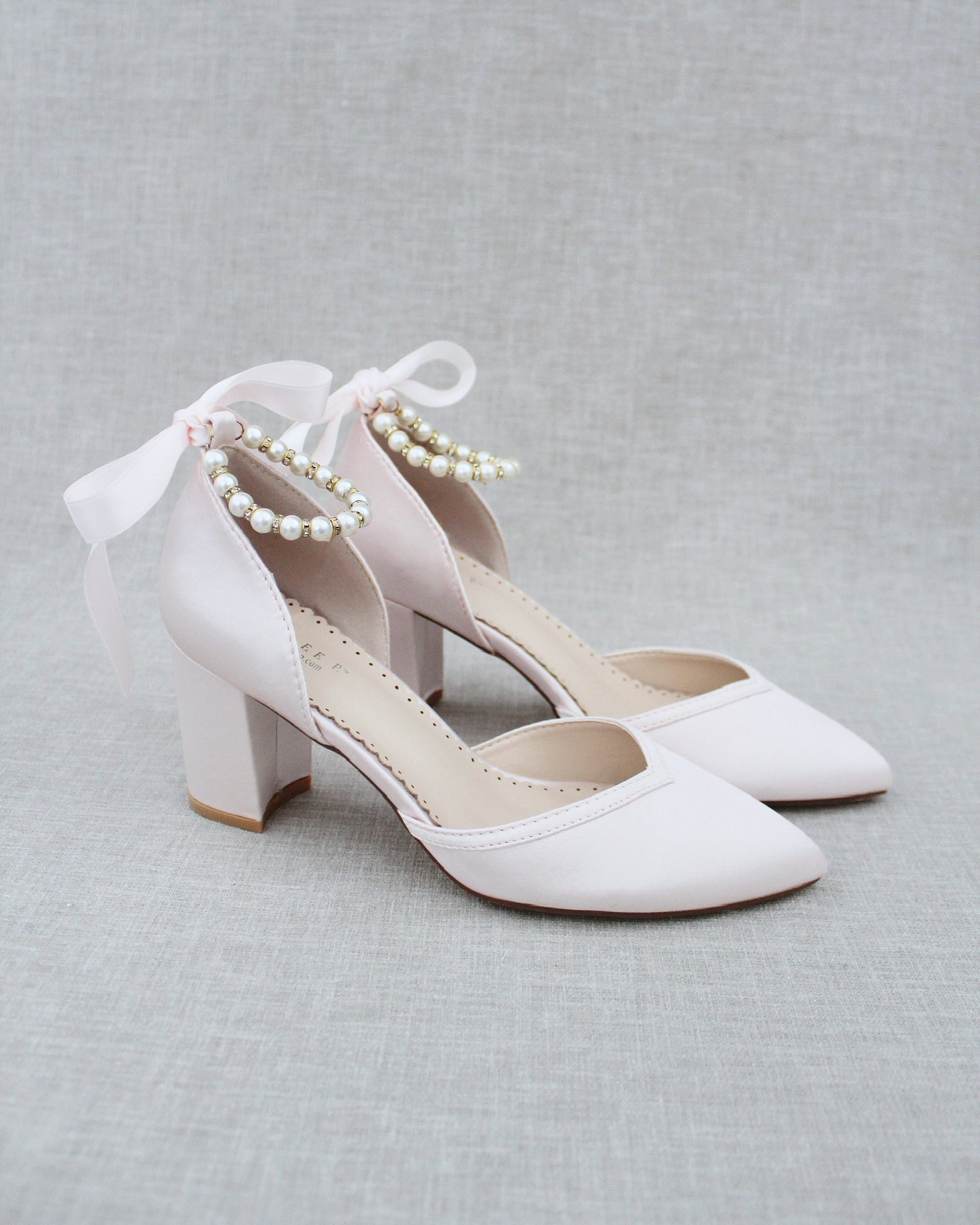 Pearl Ankle Strap Evening Block Heel, Prom Shoes, Bridesmaids Shoes ...