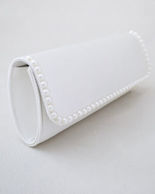 Satin Wedding Clutch with PearlsClutch