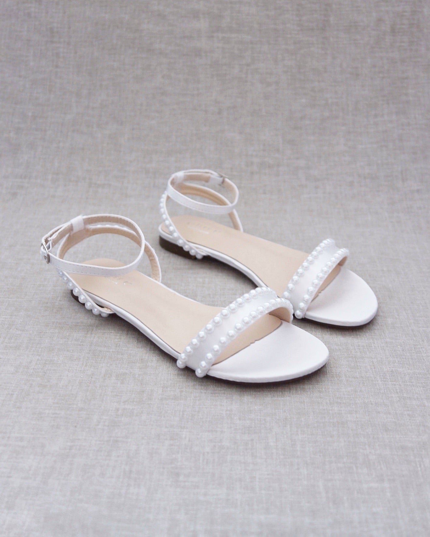 All white flat sandals hot sale