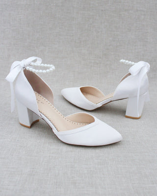 white pearl wedding shoes