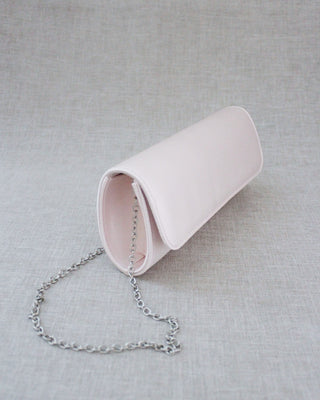 dusty pink satin evening clutch