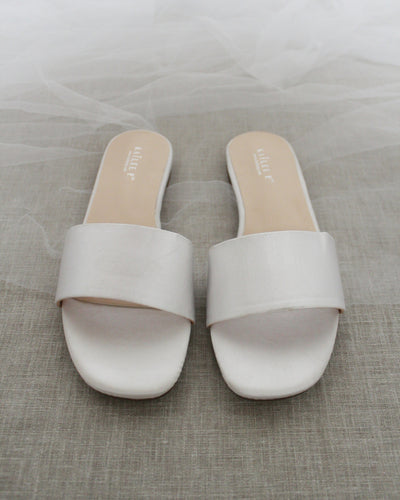 White Satin Women Flats