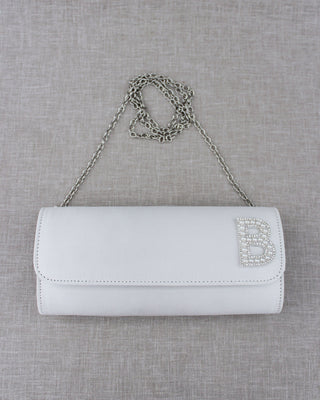 Personalized White Satin Wedding ClutchClutch