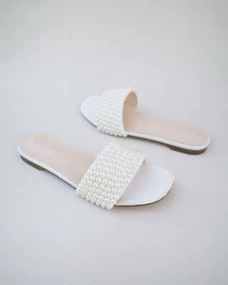 ivory pearl flat wedding sandals
